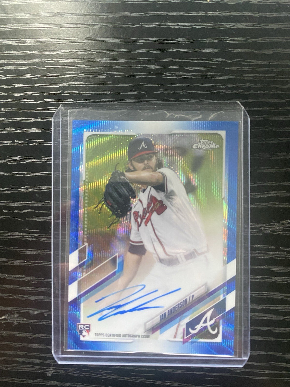 2021 Topps Chrome - Rookie Autographs Ian Anderson Blue Wave Refractor /150
