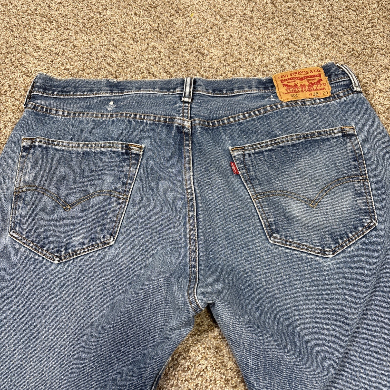 Levis 501 XX Button Fly Jeans Men’s 38 X 29 Distressed - View 13