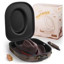 BRANTMAKER Cowboy Hat Box, Travel Case, Crushproof Storage Carrier Storage ...