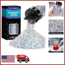 DIY Glitter for Crafts 160G Silver Holographic Flakes for Makeup and Nails
