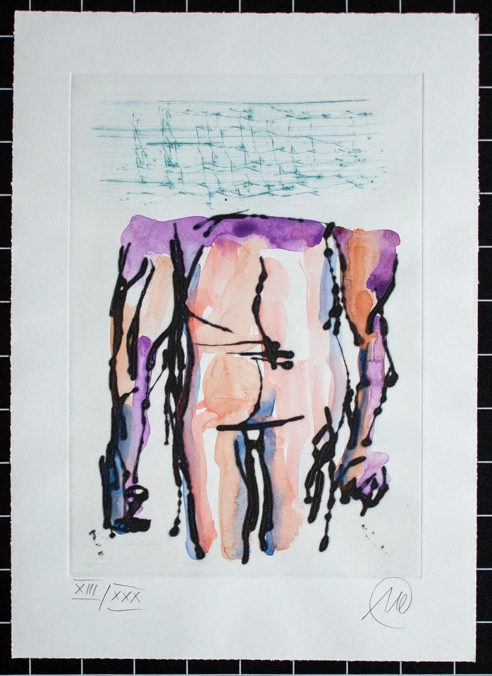 Markus Lüpertz Kunst Regeln geben Neoexpressionismus aquar. Radierung 2005 13/30 - Bild 2 von 4