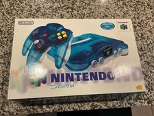 Nintendo 64 Clear BLUE Console N64 Japan Version Extra Controller And Games 