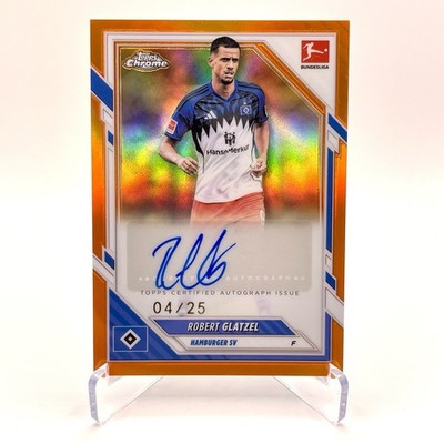 Topps Chrome 2025/26 Bundesliga - Orange /25 Autogrammkarte Robert Glatzel HSV