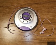 Durabrand CD-565 Portable CD Player MFG APRIL 2004 Purple Gray - W/ Headphones 