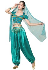 ELLYDOOR Arabian Jasmine Costume Princess Halloween Belly Dance SZ Medium