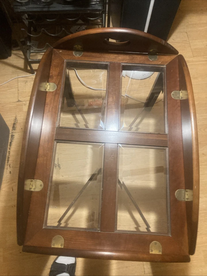 Mesa de centro vintage Thomasville dobradiças de latão 4/classes por dentro - Imagem 3 de 4