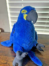 Wild Republic Blue Hyacinth Macaw Plush Parrot Bird Rio Stuffed Animal RARE EUC
