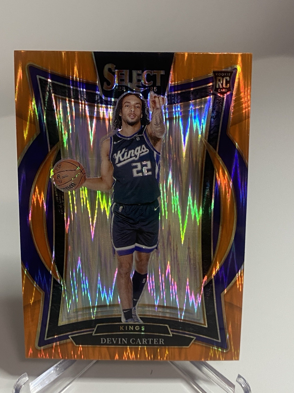 Devin Carter 2024-25 Panini Select #92 Orange Flash Prizm RC Rookie