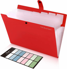 8 Pockets Expanding File Organizer, Expandable File Folders with Pockets, Portab