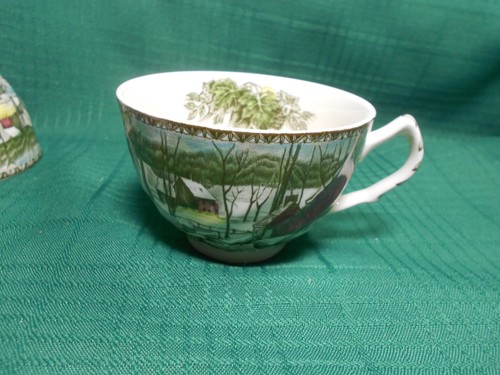 Johnson Brothers 4 Kaffee Tee Tassen und Untertassen Friendly Village Ice House - Bild 7 von 9