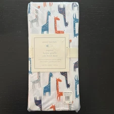 POTTERY BARN Baby Organic HARPER GIRAFFE Crib Fitted Sheet NEW