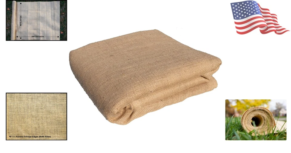 Versatile 10 oz Burlap Fabric 40 Inch x 15 Feet - Perfect for Erosion Control - Image 2 of 4