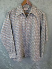 VTG 70's Richman Brothers Dura-Press Polyester Leisure Shirt Size Large