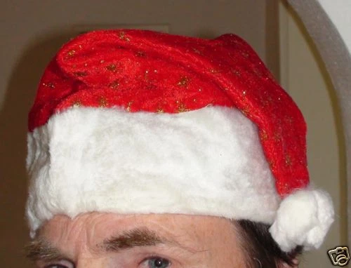 Gorro de Felpa Navidad Santa Claus Rojo Blanco Estrellas Plüschweihnachtsmütze - Imagen 1 de 1
