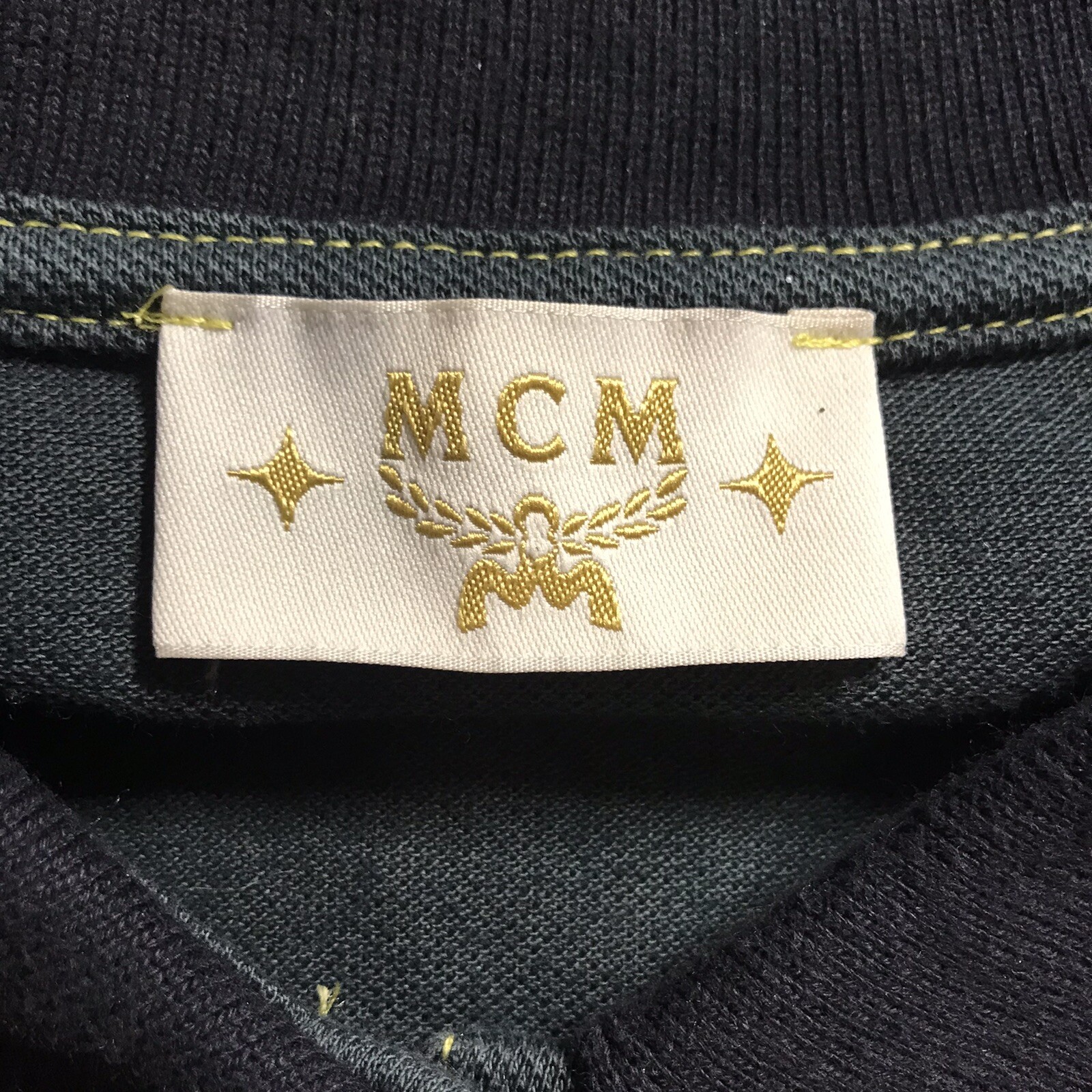 VTG MCM Golf Button Up Sleeveless Polo Shirt Navy Embroidered RARE Italy Sz M image 8