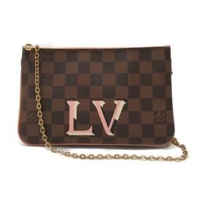 Auth Louis Vuitton Sac Pochette Double Zip Shoulder Bag N Damier Brown Used Ebay