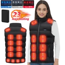Men Heated Vest with 10000mAh Battery Pack Included 23 Heating Zones Warm Vest