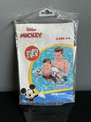 NEW Mickey Mouse Disney Junior Swimming Pool Inflatable Arm Floaties SEALED