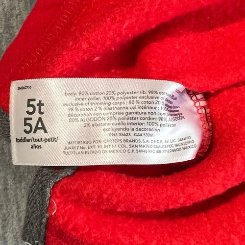 Carter's quarter zip red sweater 5T boys kids soft layering emblem toddler - Picture 11 of 11