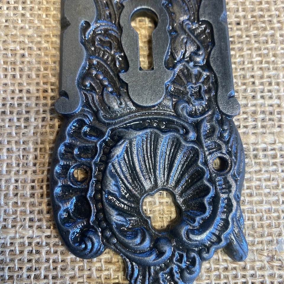 Антикварная винтажная стальная дверная ручка и задняя пластина для чтения Belfort B-21110 C 1899 - Изображение 4 из 4