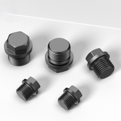 M8 - M60 Black Steel Heavy Duty Hex Bolt Plug Oil Drain Plug