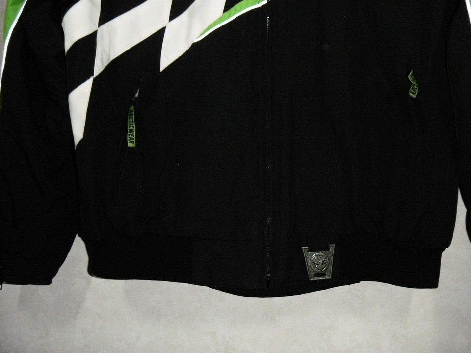Arctic Cat Arctic Wear Snowmobile Jacket Women M Black Green Full Zip