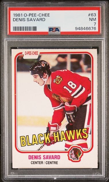 1981 O-PEE-CHEE 63 DENIS SAVARD PSA 7