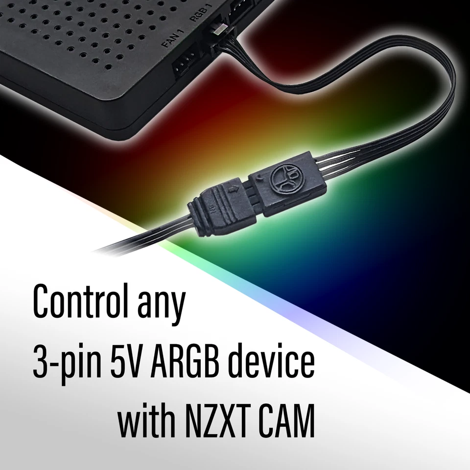 NZXT RGB to Standard ARGB 3-pin 5V Adapter - Image 2 of 4