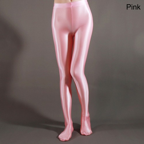 Women's Shiny Silky Pantyhose Satin Glossy Nylon Stockings Yoga Tights Dancewear - Picture 6 of 21