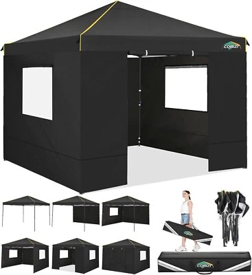 COBIZI Pop up Pavillon 3x3 Wasserdicht Faltbar Gartenpavillon mit 4 Seitenteilen