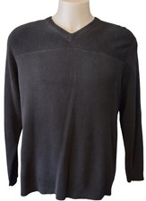 Banana Republic Sweater Mens Adult Large Black Knit Casual V Neck Heavy weight