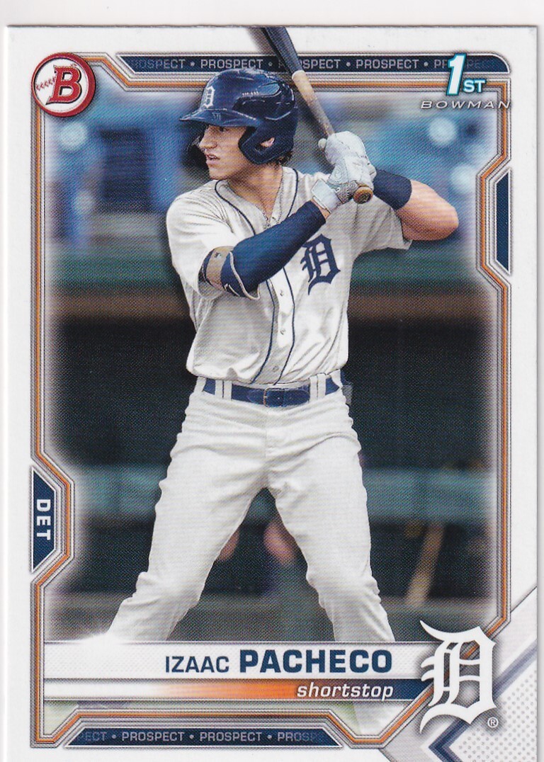 2021 BOWMAN 1ST RC IZAAC PACHECO DETROIT TIGERS FIRST ROOKIE BZ-3555