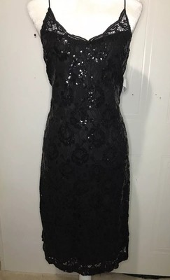 black lace sequin dress