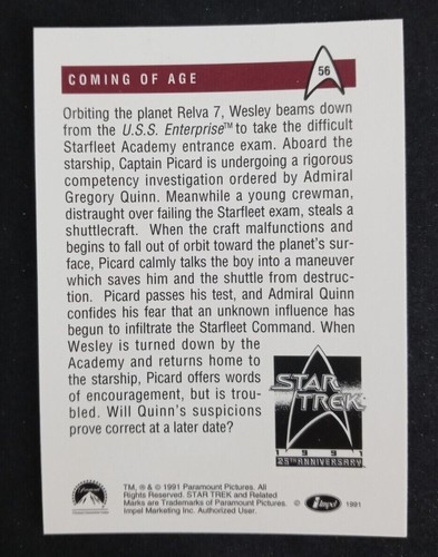 1991 Impel Star Trek 25th Anniversary Series 1 Cards (Pick Your Card) - Picture 113 of 321