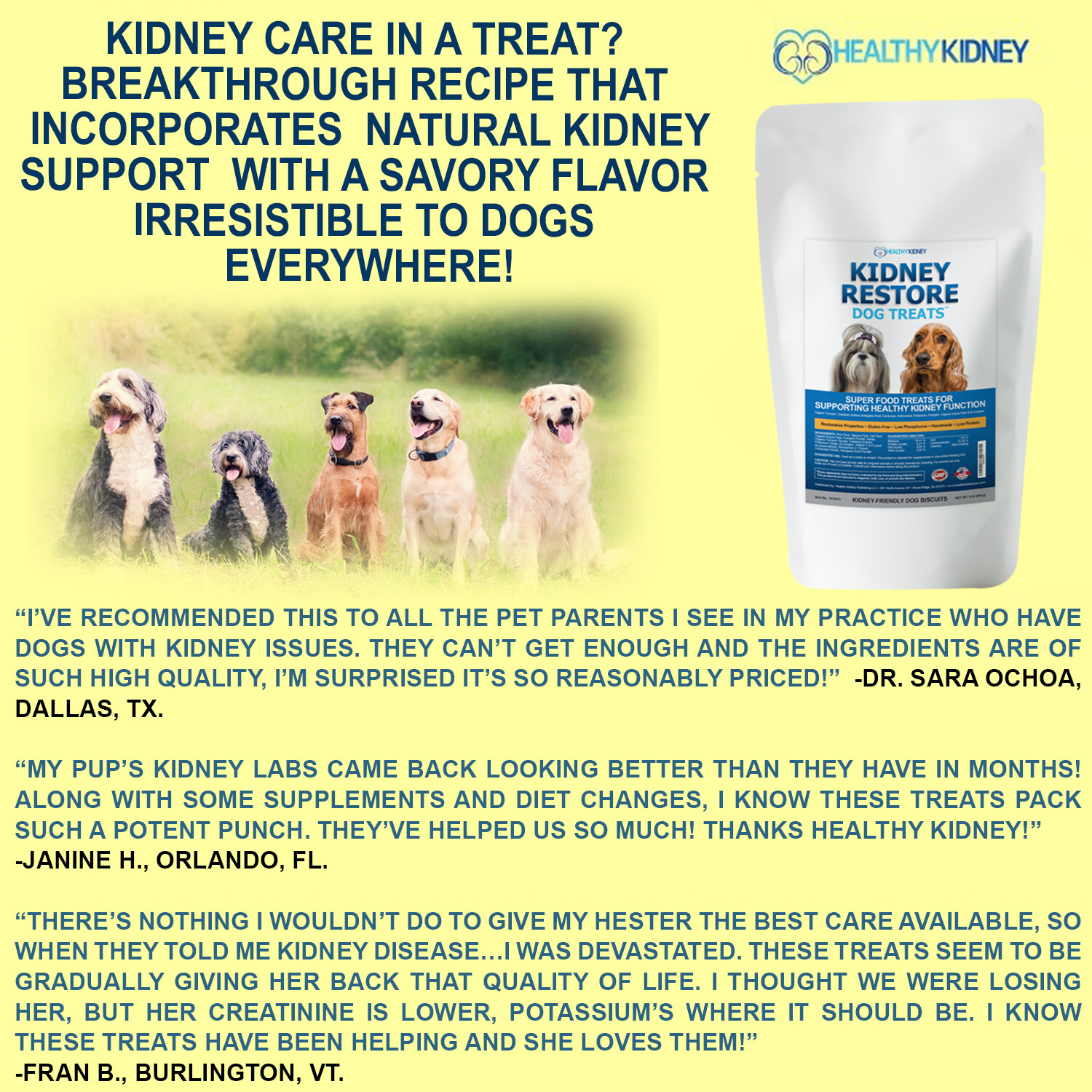 Kidney Restore Petite Dog Treats for Small Breeds Renal Support Biscuits Chews