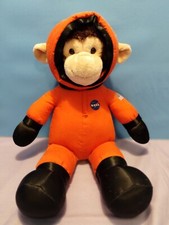 "SMITHSONIAN NASA ASTRONAUT MONKEY-ORANGE SPACE SUIT PLUSH 17"