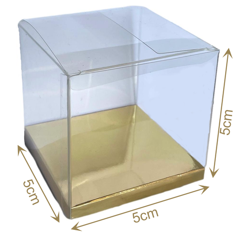 NEW Clear PVC Boxes w Gold Base Wedding Party Bomboniere Candy Favor Favour - Picture 2 of 13