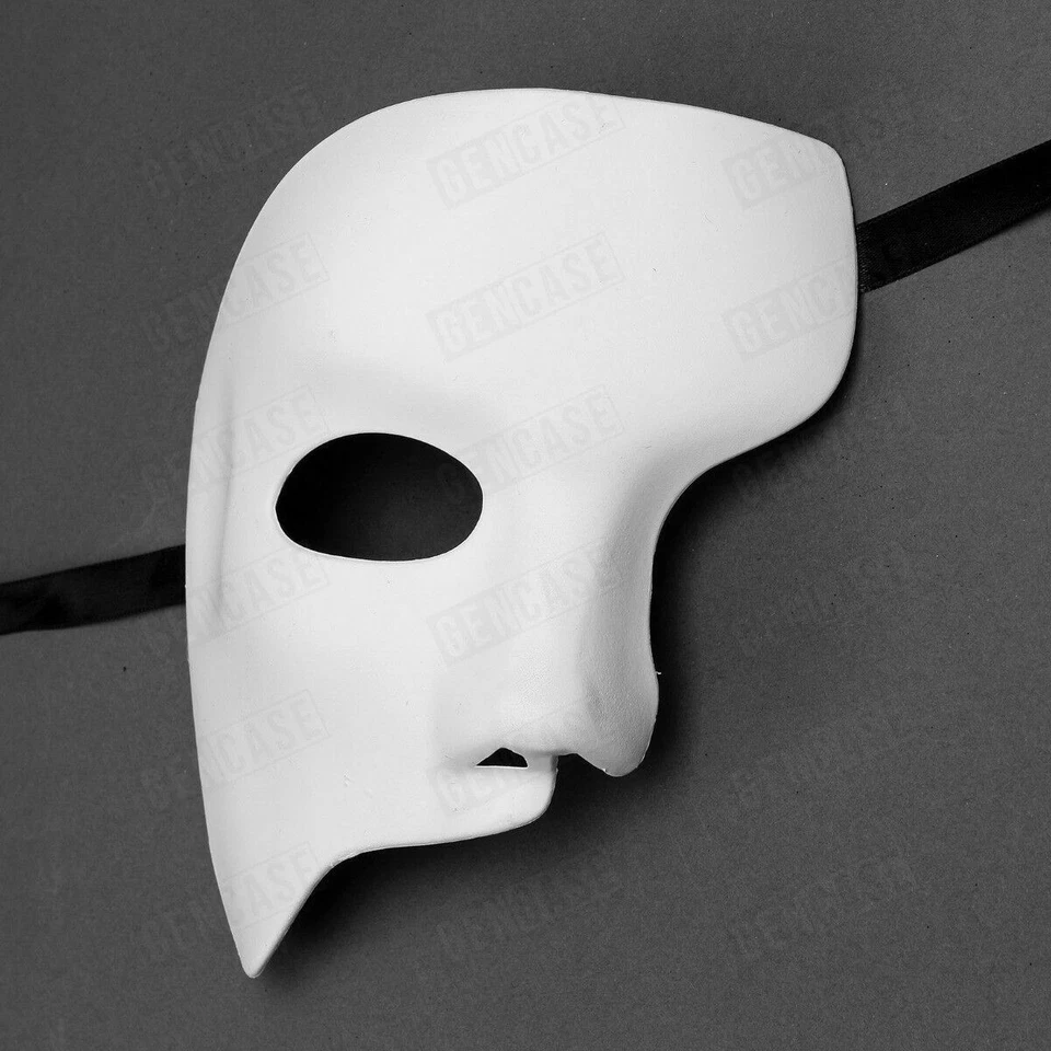 Halloween Costume White Phantom of The Opera Theater Masquerade Party MEN Mask - Image 4 of 4