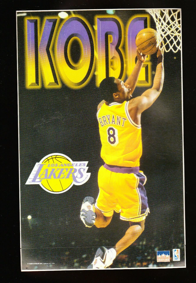5 LOT KOBE BRYANT STARLINE DECALS NIP 5+1/2X 8+1/2 INCH LOS ANGELES LAKERS 1998 - Image 1 of 1