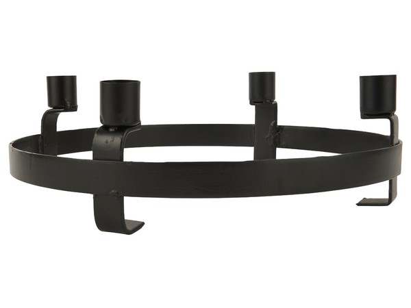 Ib Laursen Adventskranz Kerzenhalter 27,5 Cm FüR Kerzendurchmesser 22 Mm Schwarz-image