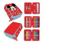 Disney Mickey Maus 3 Fach MäPpchen Federmappe Federtasche (GefüLlt) 44 Teilig