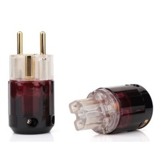 P079E Gold Plated Pin EU Schuko Power Plug IEC Connector for HIFI Power Cable