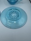 Vintage Hazel Atlas Capri Azure Blue Hobnail Glass Pair of Cups & Saucers Set — photo 6