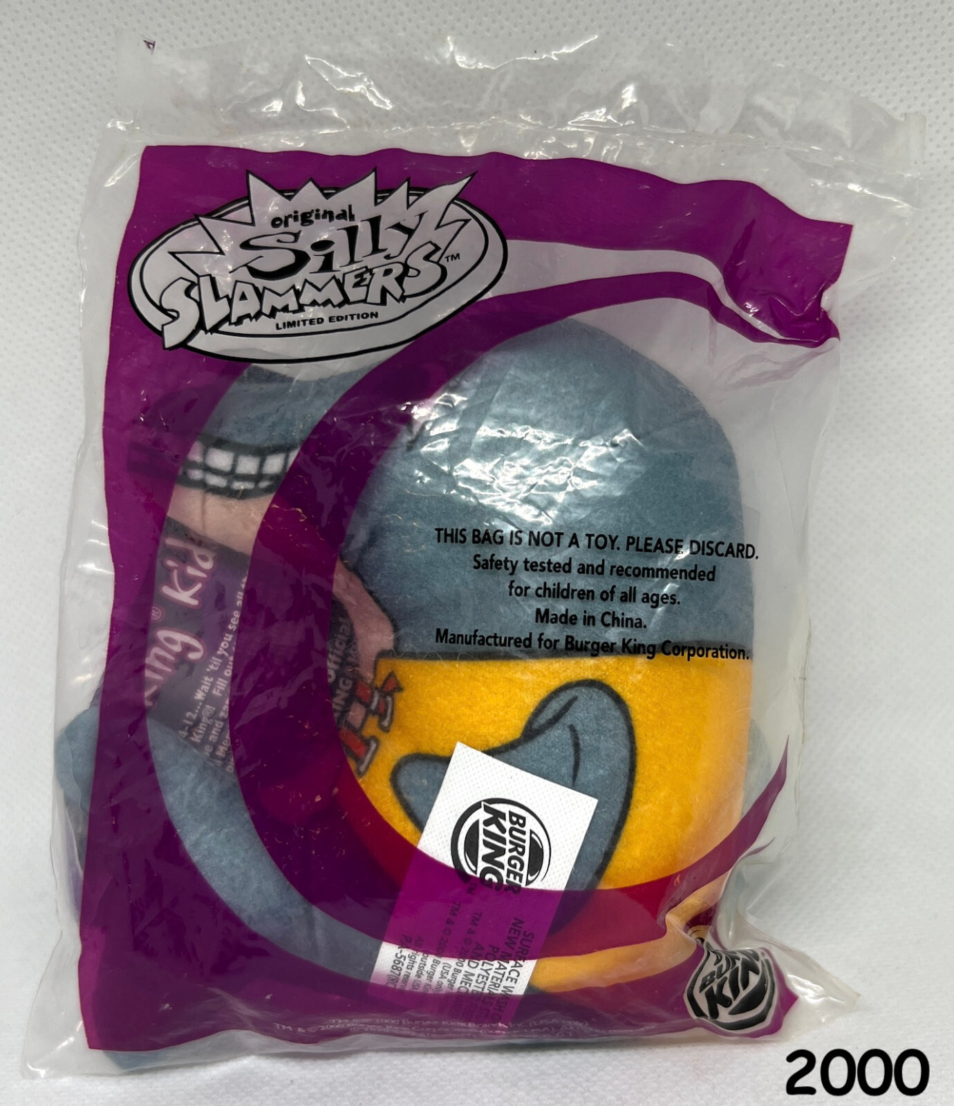 BK 2000 Silly Slammers Plush Stuffed Dolphin Soft Toy Burger King NIOP