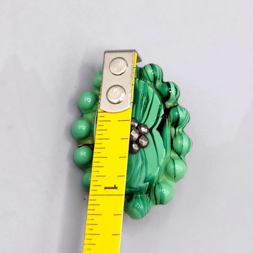 Orecchini antichi taglio vittoriano acciaio verde malachite vetro spilla e goccia - Foto 8 di 12