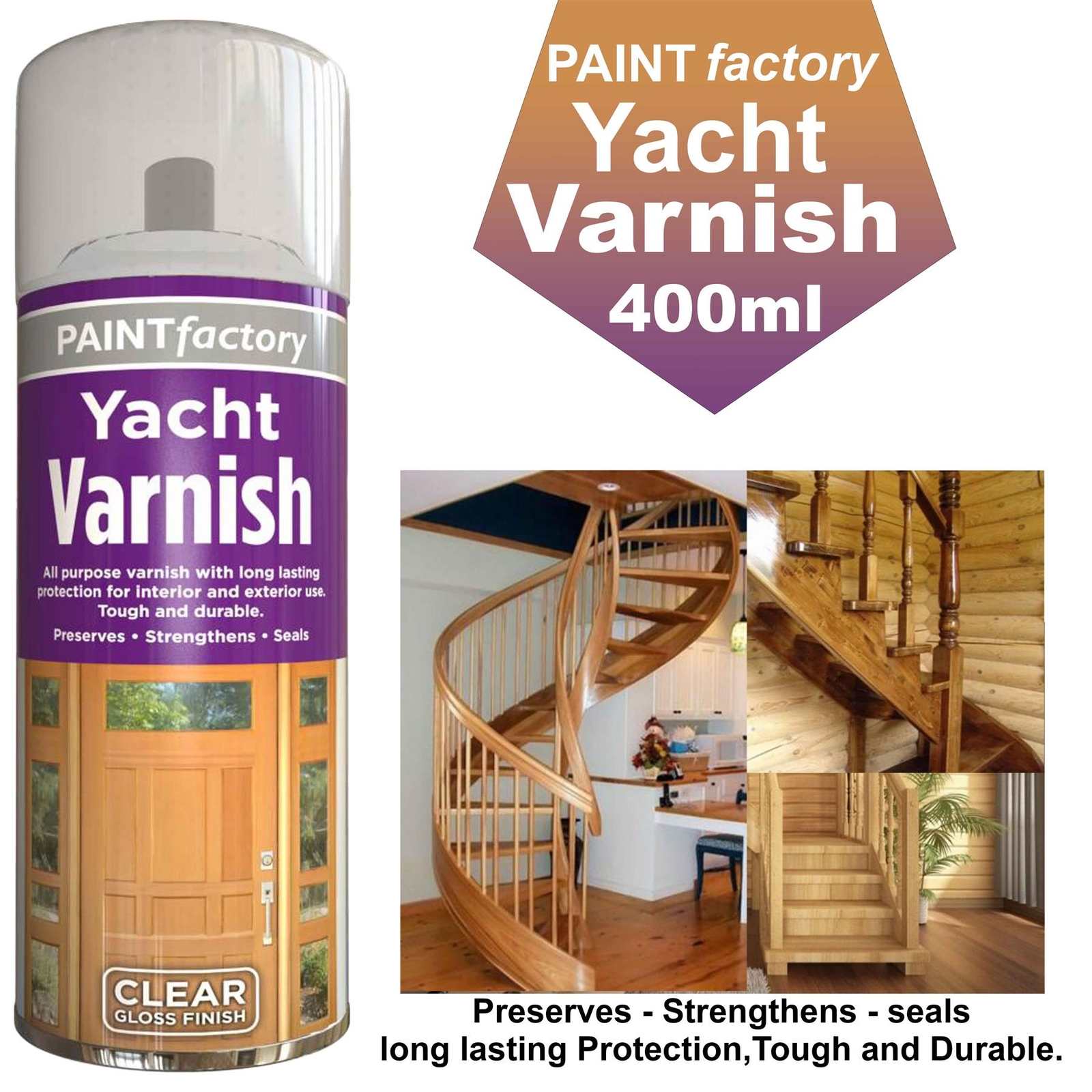 Yacht Varnish Spray Paint Aerosol Auto Car Lacquer Wood Metal 400ml eBay
