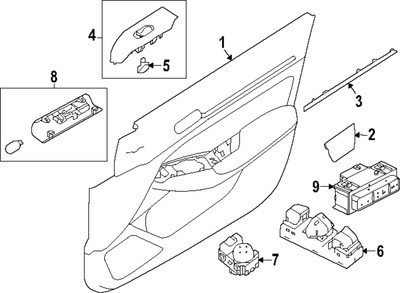Genuine Nissan Door Trim Panel 80901-9HF0A