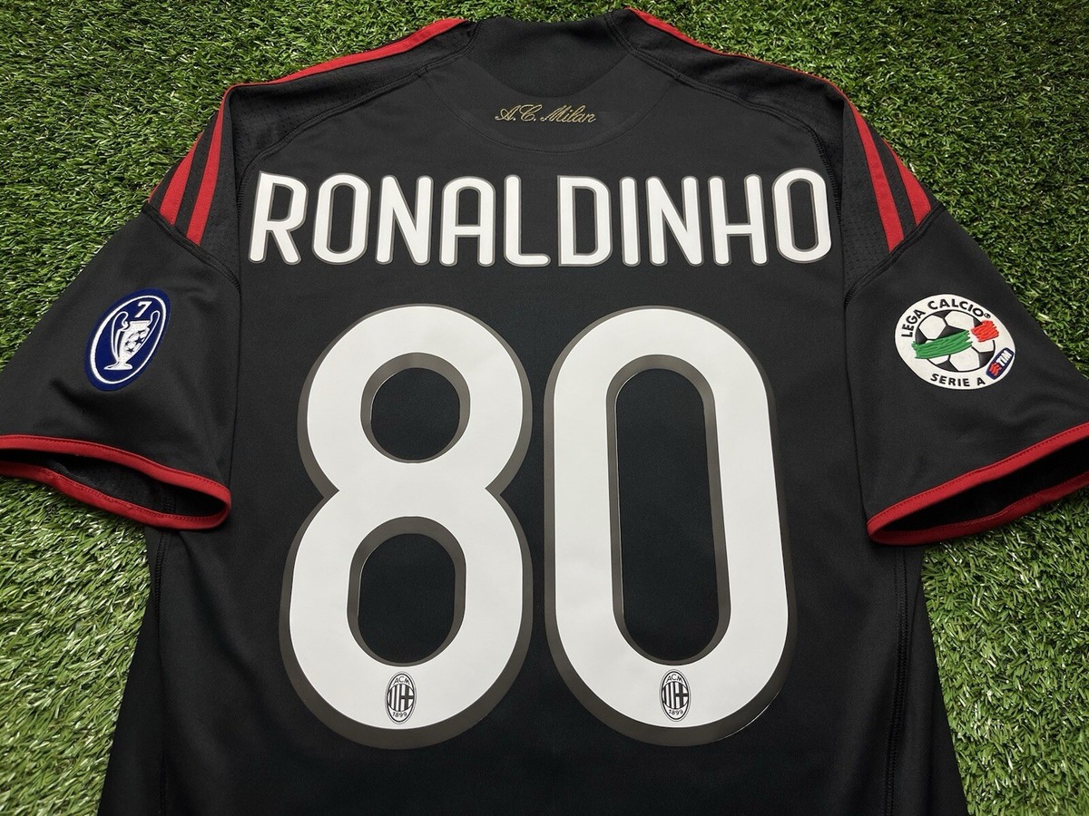 A.C. Milan RONALDINHO 80 シャツ 2009-10 AC Milan Home Shirt Ronaldinho #80 - 6/10 - (XL.Boys)