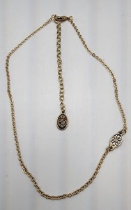 Authentic Premier Designs Keep it Personal matte GOLD plated Necklace 16" with 3" Extender