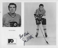 Joe Watson Autographed Signed 8x10 RARE NHL Flyers Press Photo - w/COA